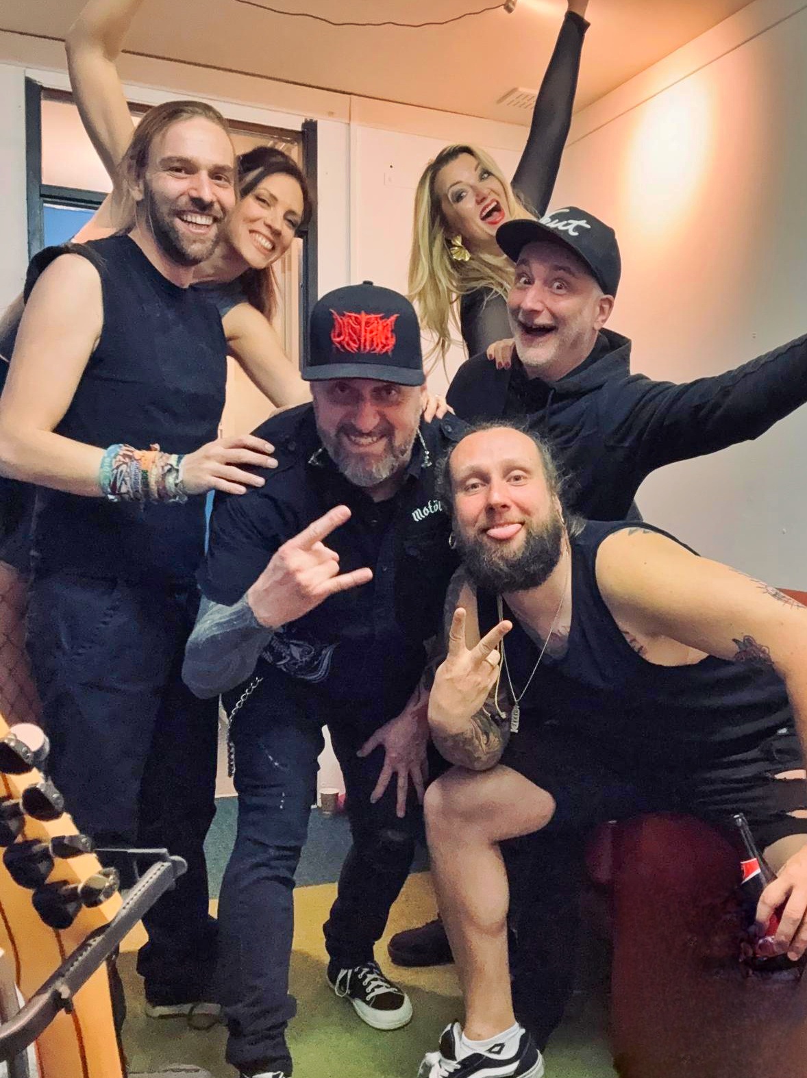 De band backstage